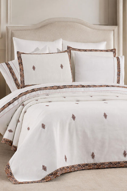 Arden Ethnic Patterned Double 9-Piece Duvet Cover + Quilt Set