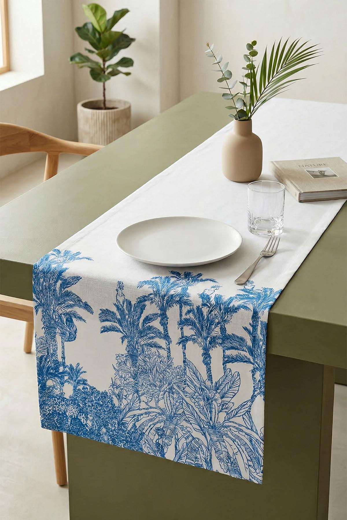 Stain-Resistant Botanic Pattern Runner (40 x 140 cm)