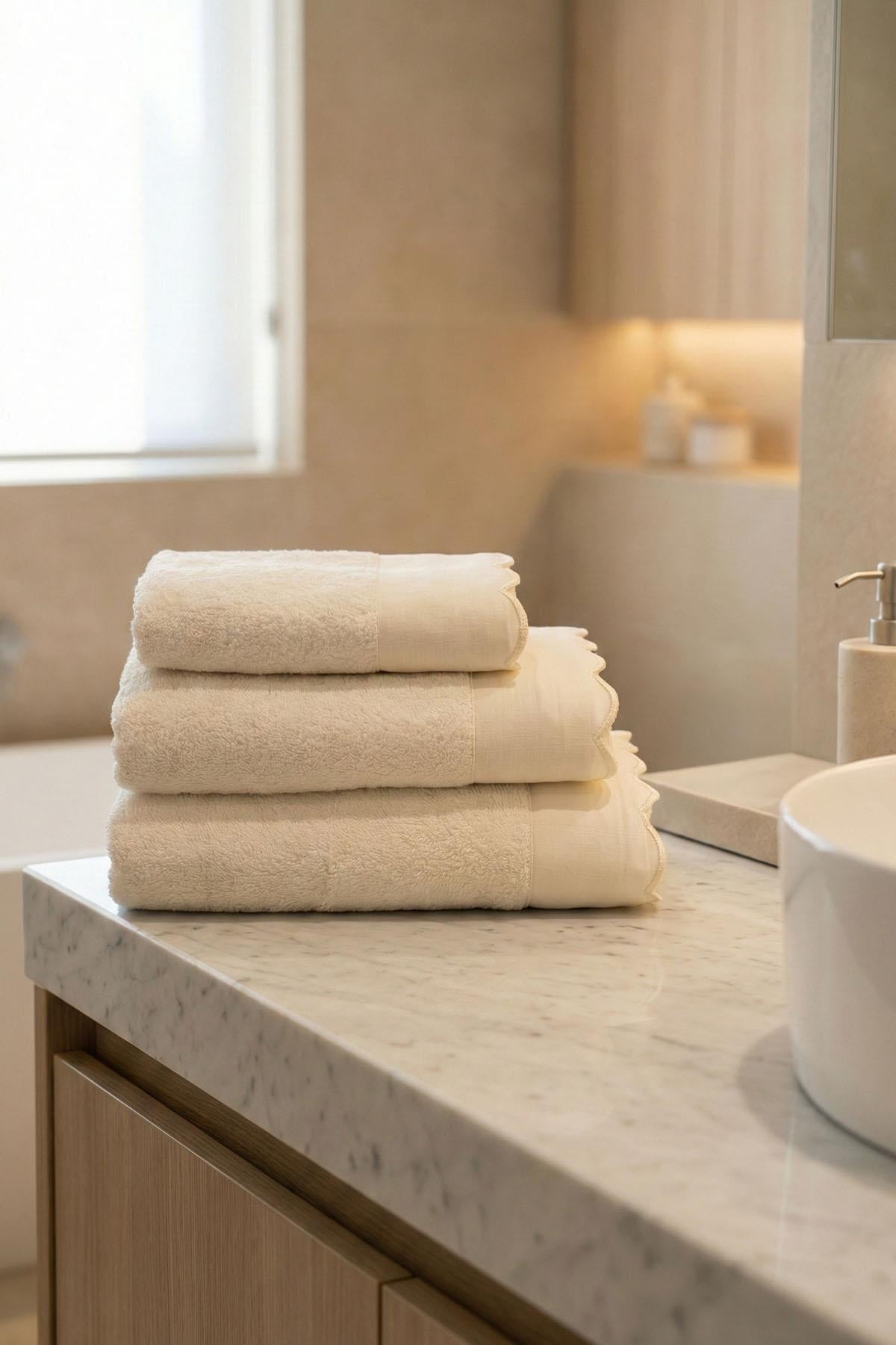 Elora Striped Embroidered Hand Towel (30 x 50 cm)