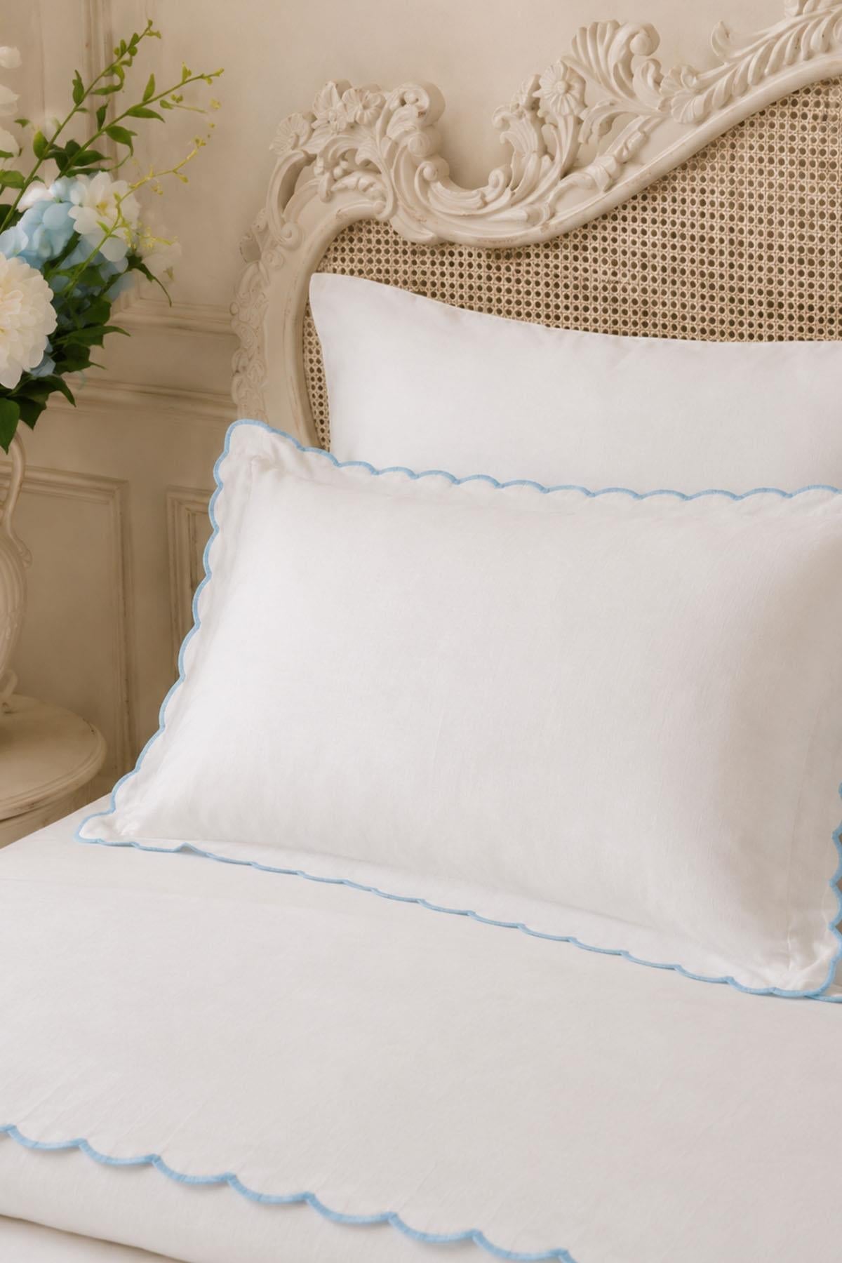 Elora Cotton Sateen Embroidered 6-Piece Double Duvet Cover Set