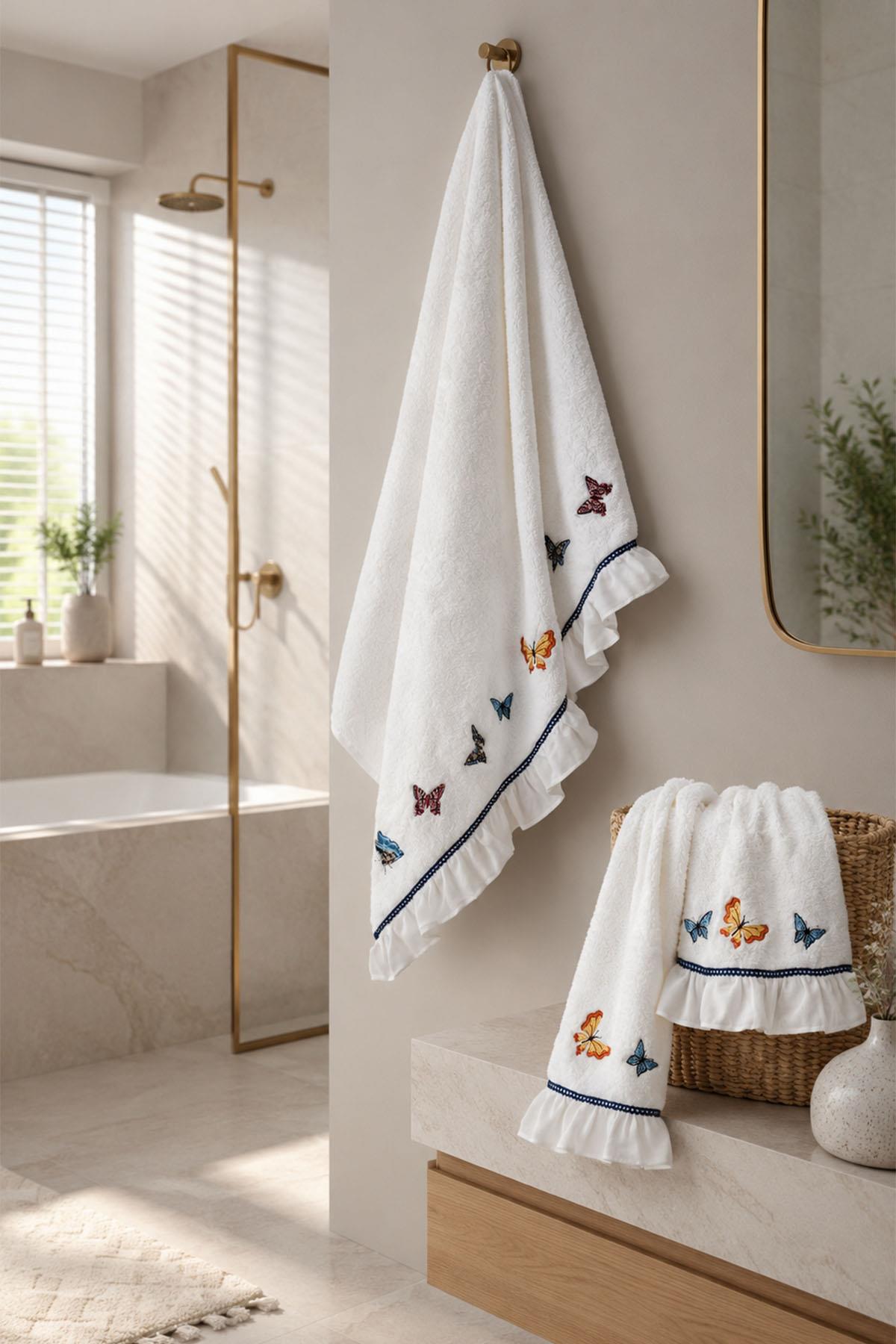 Laura Butterfly Embroidered Body Towel (90 x 150 cm)
