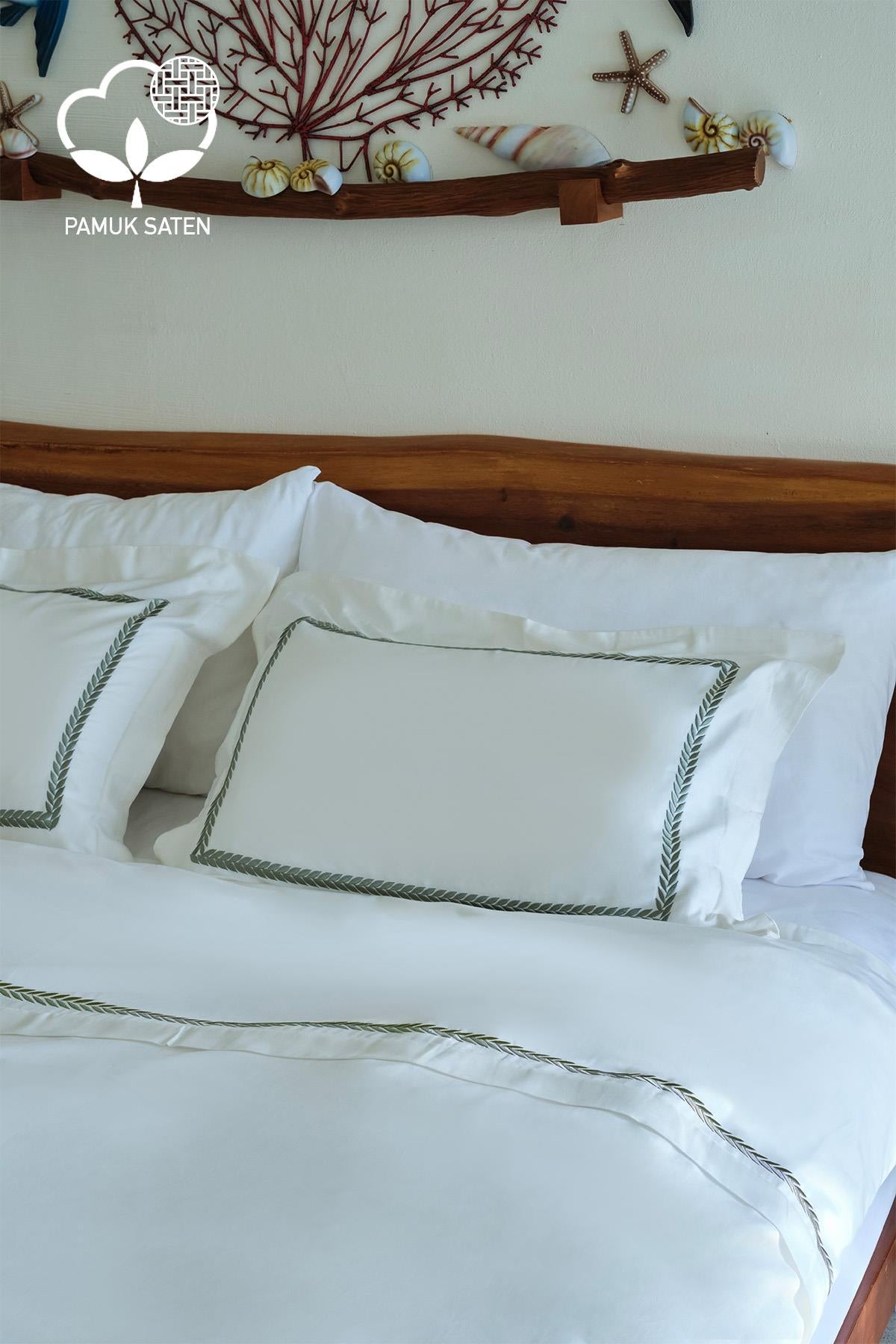 Olimpos Embroidered Cotton Satin Super King Size 6-Piece Duvet Cover Set