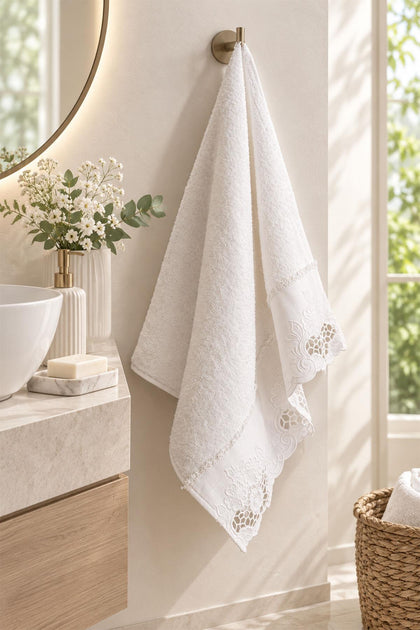 Puerta Flower Embroidered Face Towel (50 x 90 cm)