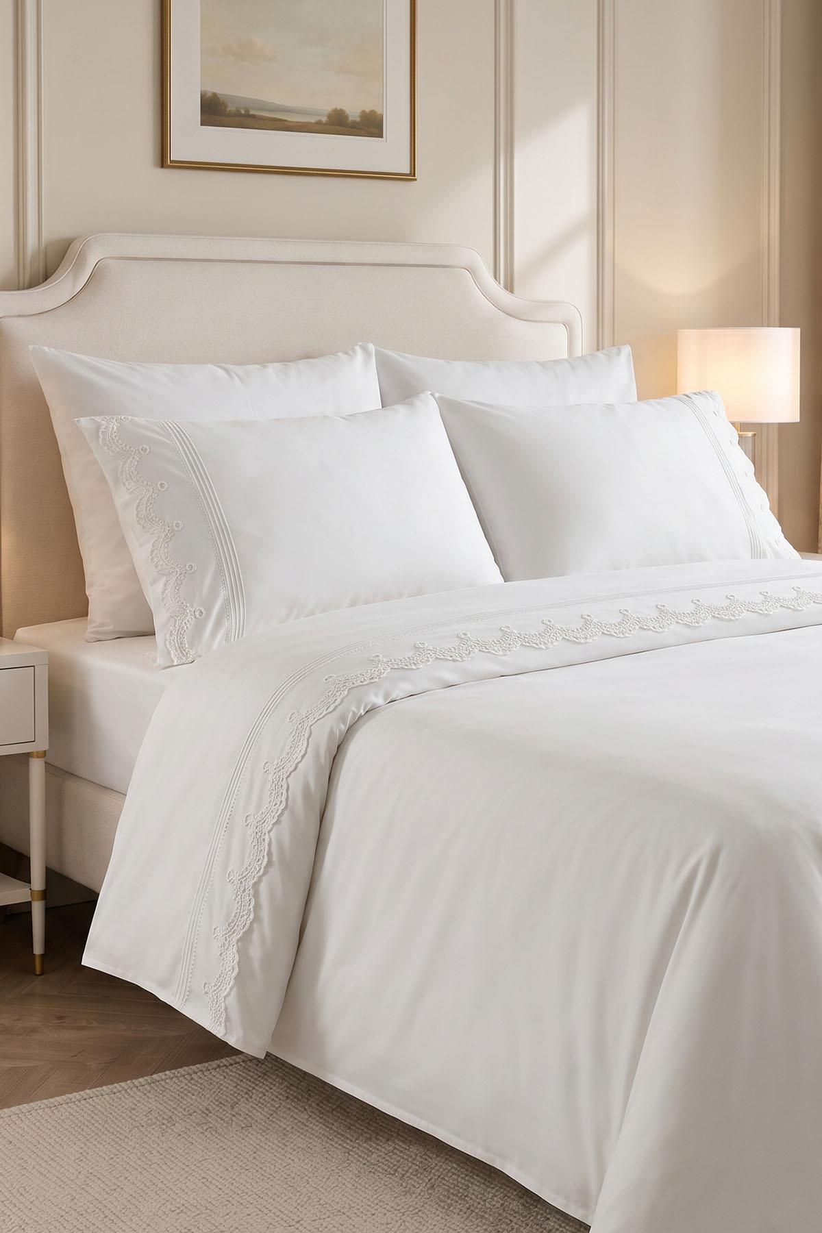 Ramos Embroidered Cotton Satin Double 6-Piece Duvet Cover Set