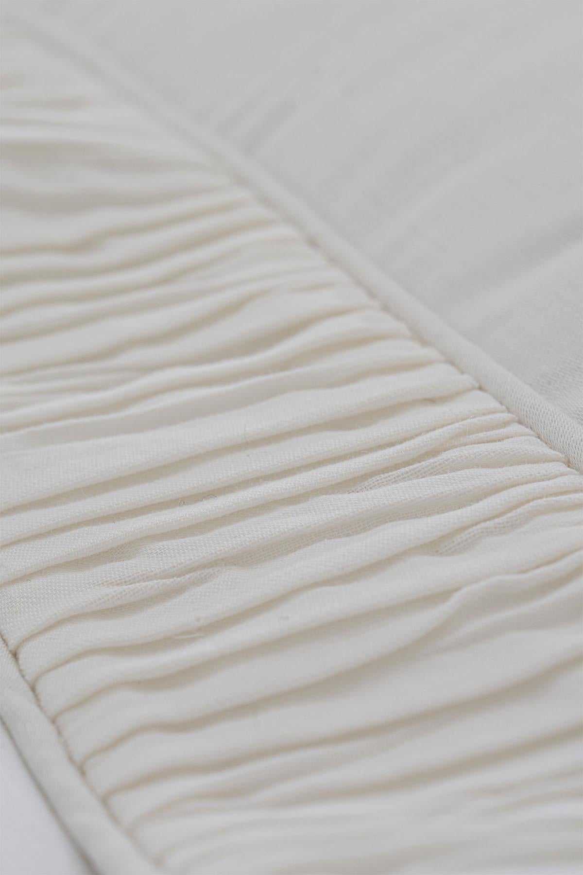 Terosa Pleated Detailed Cotton Satin Super King Size 6 Piece Duvet Cover Set