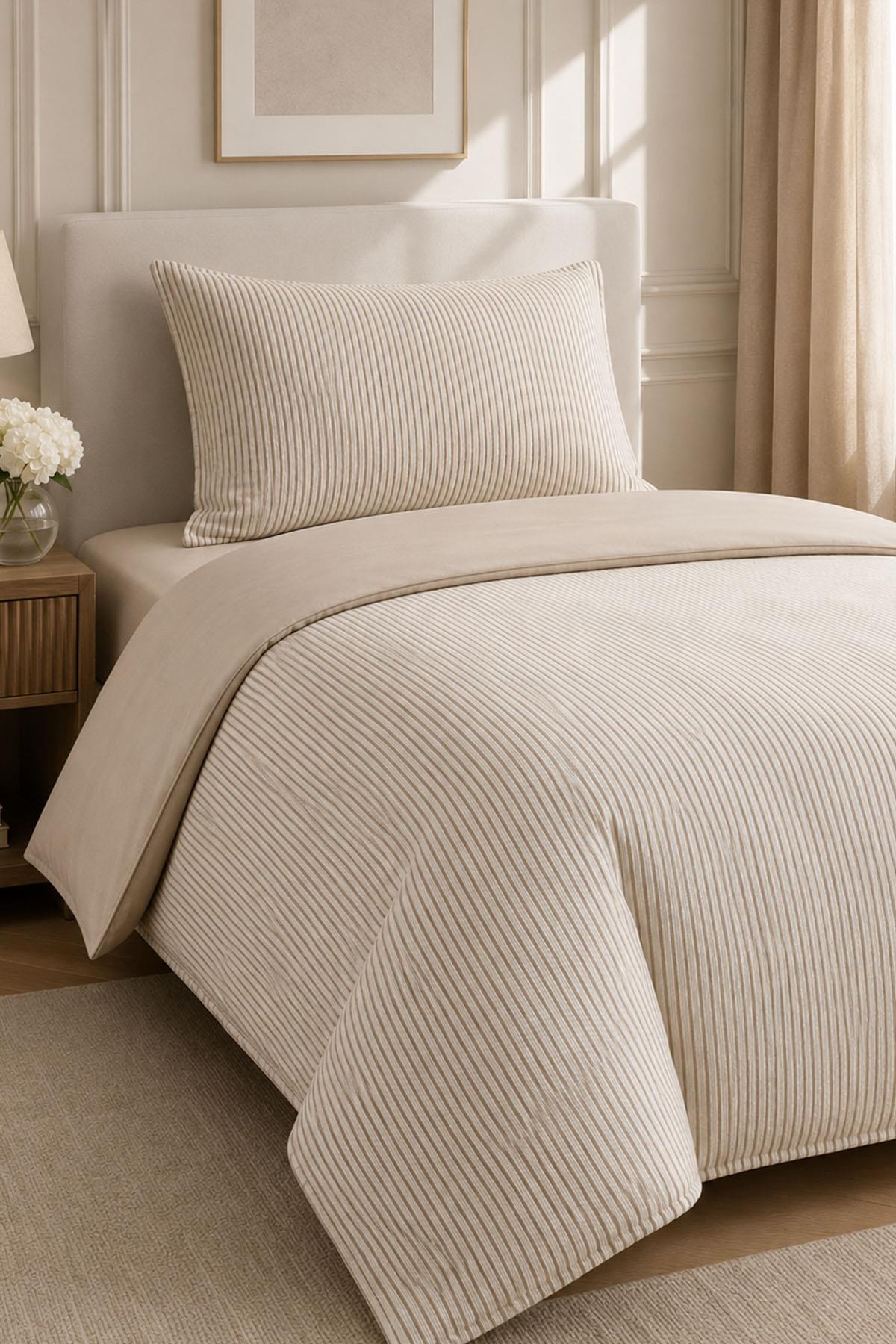 Lozano Striped 100% Cotton Twin 3-Piece Duvet Cover Set