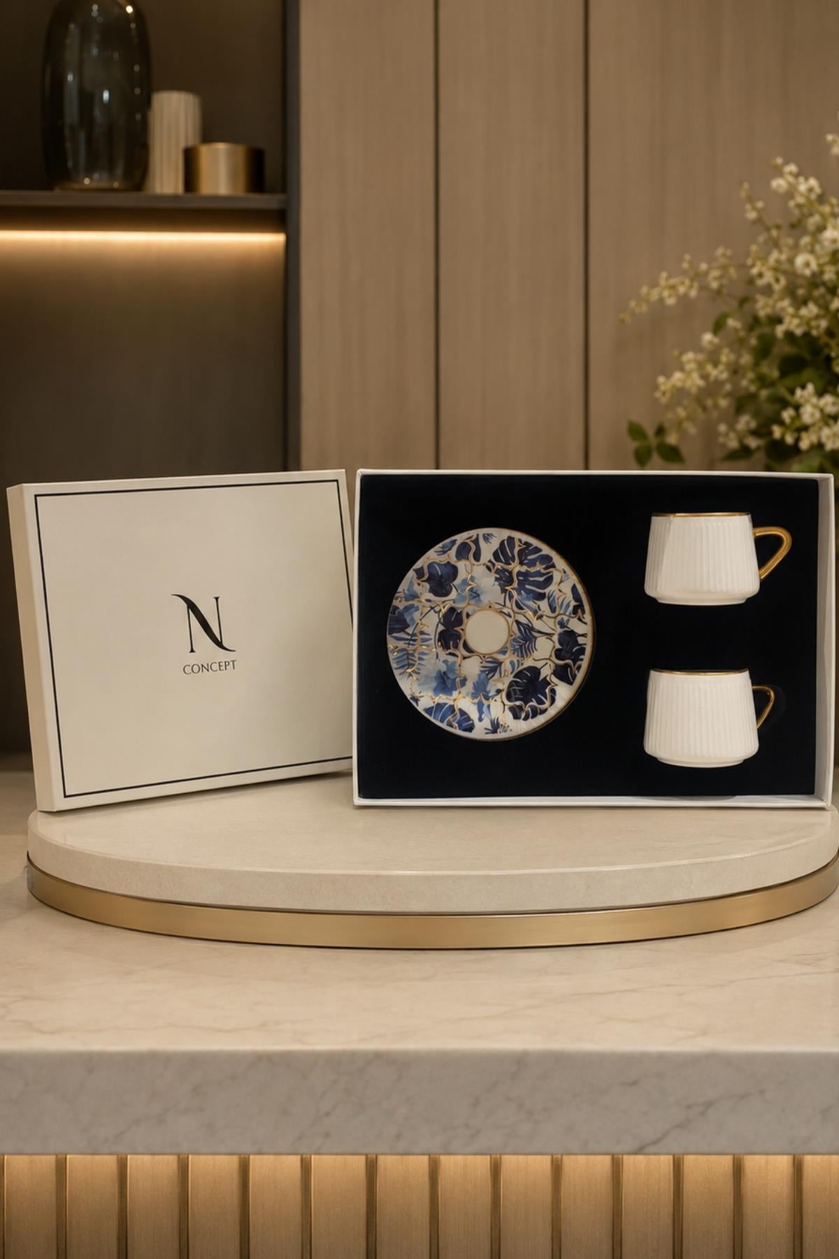 Royal Bloom 24K Gold Plated Premium Coffee Cup Set of 2